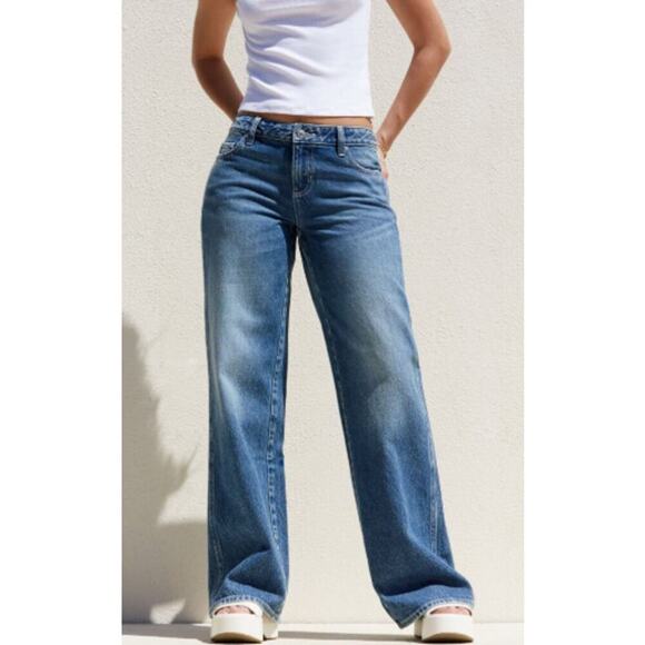 PacSun Casey Low Rise Baggy Wide Leg Denim Jeans Womens Size 32 NWT - Picture 1 of 10